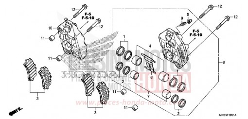 FRONT BRAKE CALIPER (CBR1000S/SA) CBR1000SAF de 2015
